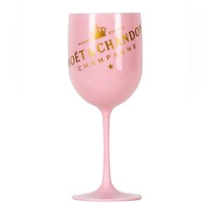 2 x MOET & CHANDON 480ml / 16oz Acrylic Party Champagne Glasses Flutes PINK